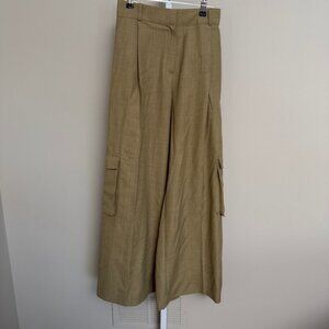 Frankie Shop Wide-Leg Tan Cargo Pants size XS